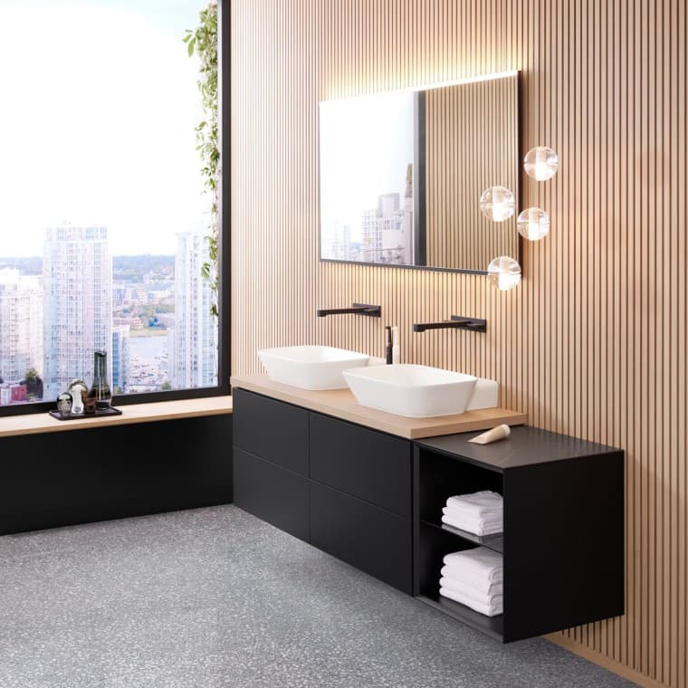 Miroir Geberit Option Plus avec lavabo et meuble Geberit ONE Miroir Geberit Option Plus avec lavabo et meuble Geberit ONE