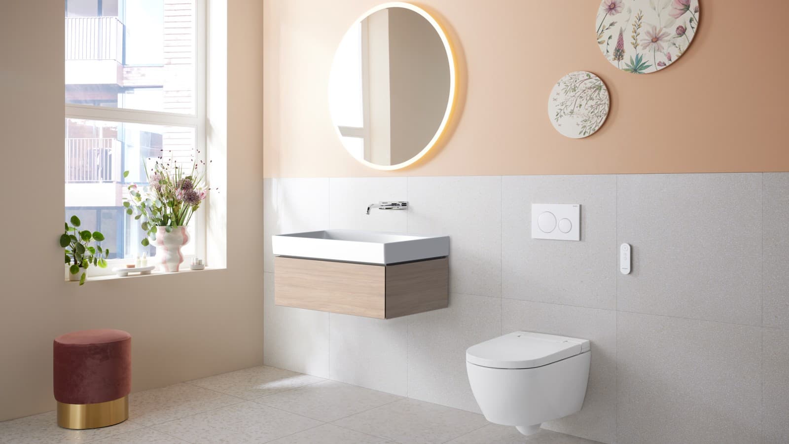 Salle de bains avec Geberit AquaClean Alba Salle de bains avec Geberit AquaClean Alba