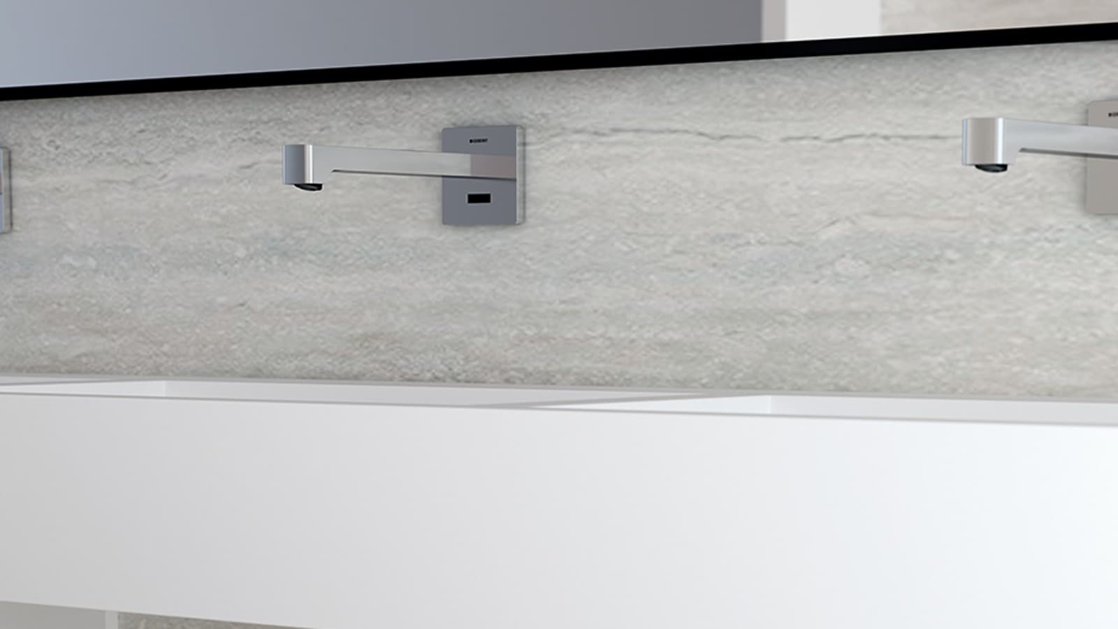 Lavabo adapté aux personnes à mobilité réduite de Geberit Lavabo adapté aux personnes à mobilité réduite de Geberit