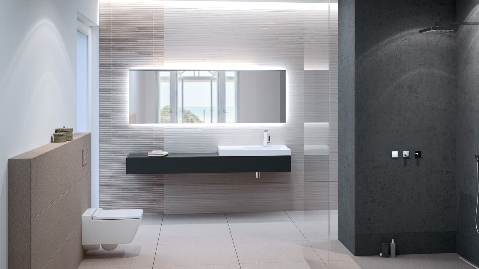 Salle de bains adaptée aux personnes à mobilité réduite de Geberit Salle de bains adaptée aux personnes à mobilité réduite de Geberit