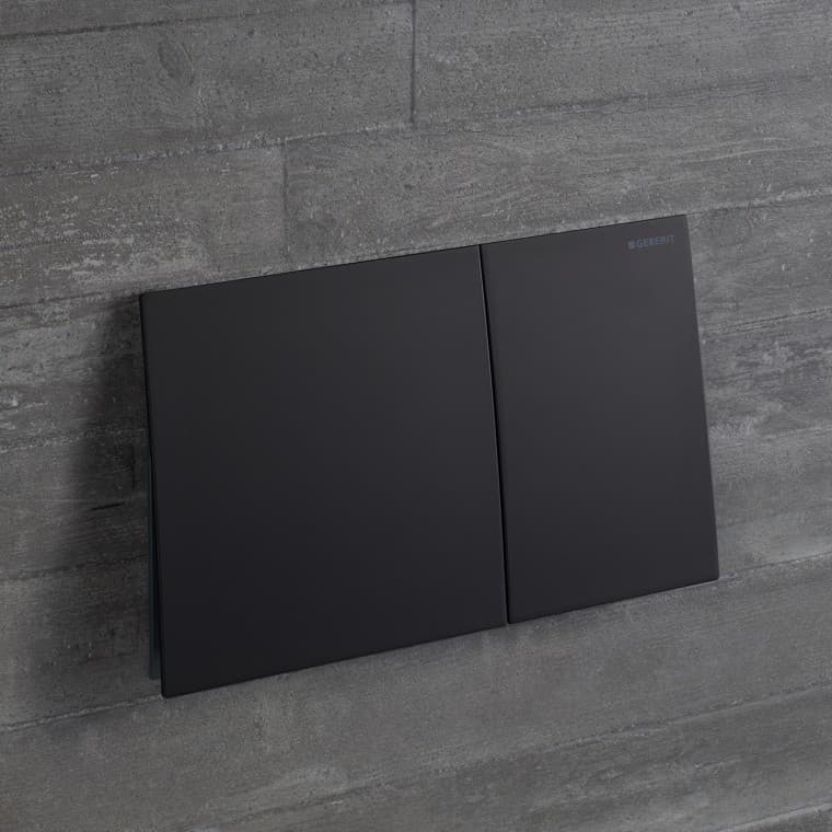 Betätigungsplatte Sigma70 in Schwarz matt (© Geberit) Betätigungsplatte Sigma70 in Schwarz matt (© Geberit)