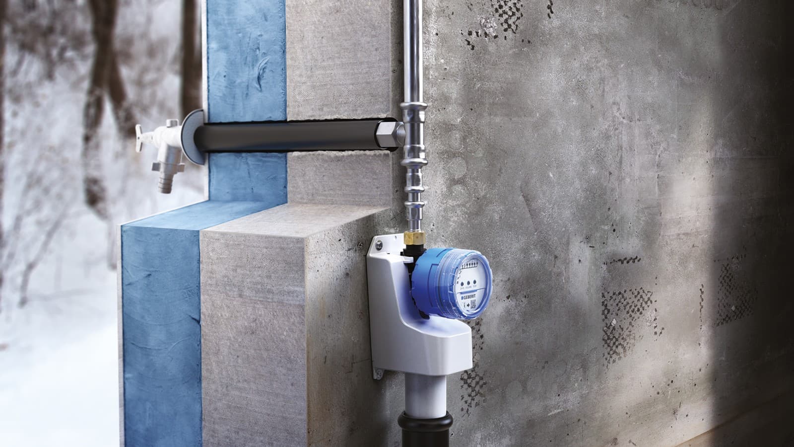 Rinçage hygiénique Geberit HS01 équipant des conduites utilisées seulement durant certaines périodes de lʼannée (© Geberit) Rinçage hygiénique Geberit HS01 équipant des conduites utilisées seulement durant certaines périodes de lʼannée (© Geberit)
