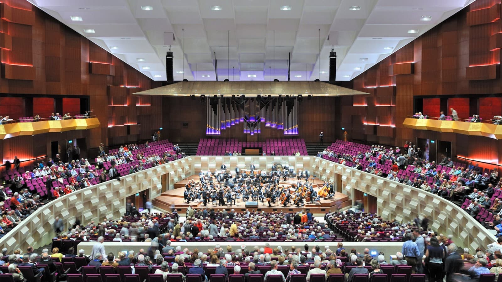 Nella grande sala da concerto si svolgono spettacoli musicali di tutti i generi (© Plotvis and Kraaijvanger Architecten) Nella grande sala da concerto si svolgono spettacoli musicali di tutti i generi (© Plotvis and Kraaijvanger Architecten)