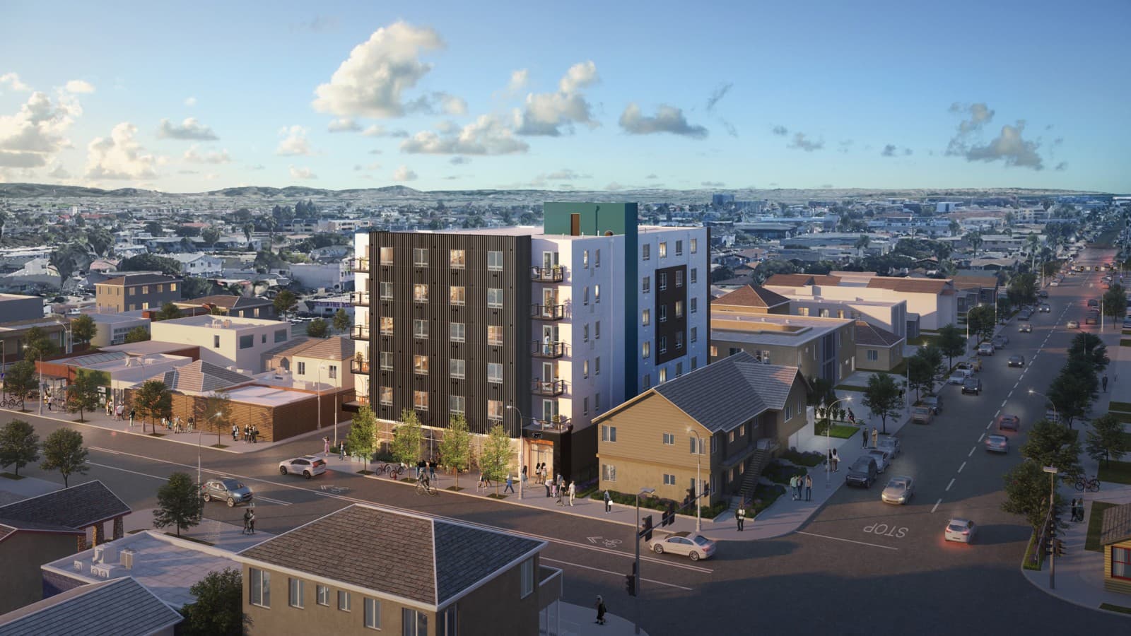 Visualizzazione di un progetto di edificio prefabbricato negli Stati Uniti d'America (USA). (© Geberit) Visualizzazione di un progetto di edificio prefabbricato negli Stati Uniti d'America (USA). (© Geberit)