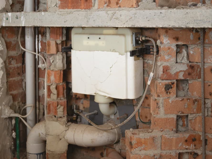 Cassetta di risciacquo ad incasso originale Geberit nella Tamarama House (© Geberit) Cassetta di risciacquo ad incasso originale Geberit nella Tamarama House (© Geberit)